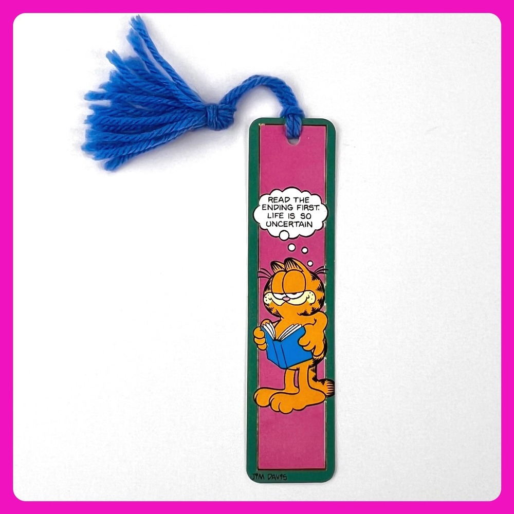 Vintage Garfield Jim Davis Bookmark Read The Ending First Life Is So‎ Uncertain